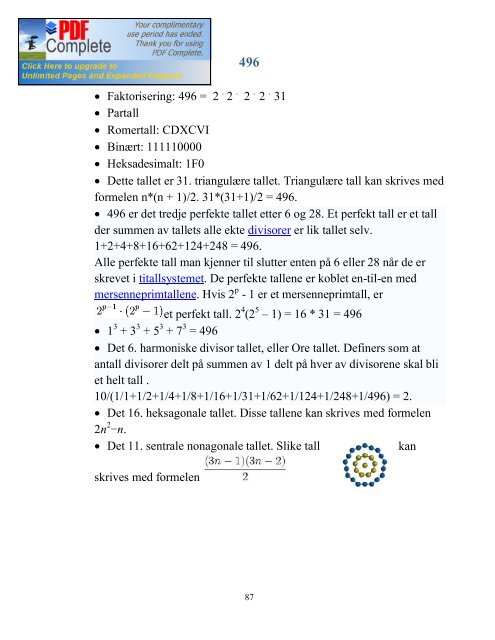 Tall-leksikon - Matematikk på nett - Nordreisa videregående skole