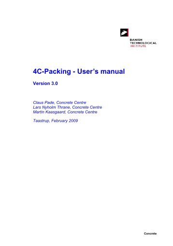 4C-Packing, User's Manual, Ver. 3.0 - Danish Technological Institute