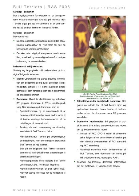 Racespecifik avls strategi for Bull Terriers - Engelsk Bull Terrier
