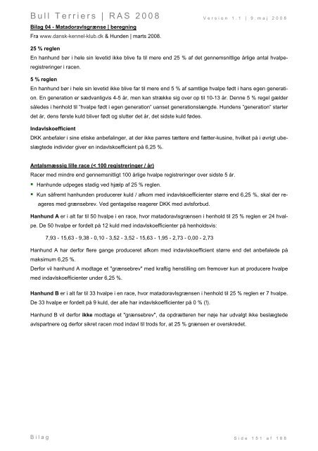 Racespecifik avls strategi for Bull Terriers - Engelsk Bull Terrier