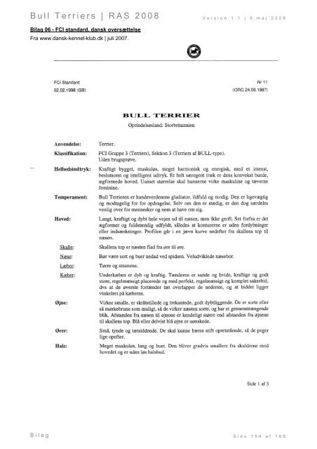 Racespecifik avls strategi for Bull Terriers - Engelsk Bull Terrier