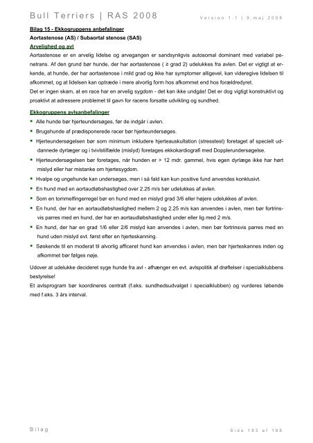 Racespecifik avls strategi for Bull Terriers - Engelsk Bull Terrier