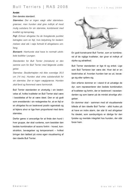 Racespecifik avls strategi for Bull Terriers - Engelsk Bull Terrier