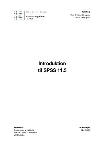 Introduktion til SPSS 11.5