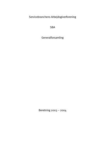Årsberetning 2003 - 2004 (pdf) - SBA