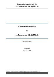 Anwenderhandbuch für xt:Commerce 3.0.4 (SP2.1 ... - Savinius GmbH