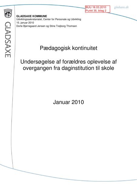 2. Bilag 2 Brugerundersøgelse af forældres oplevelse af ...