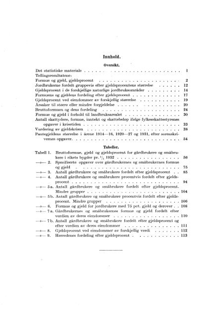 Gårdbrukernes og småbrukernes formue og gjeld. Efter ... - SSB