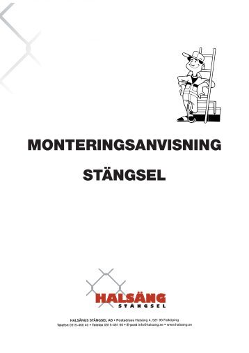 MONTERINGSANVISNING STÄNGSEL