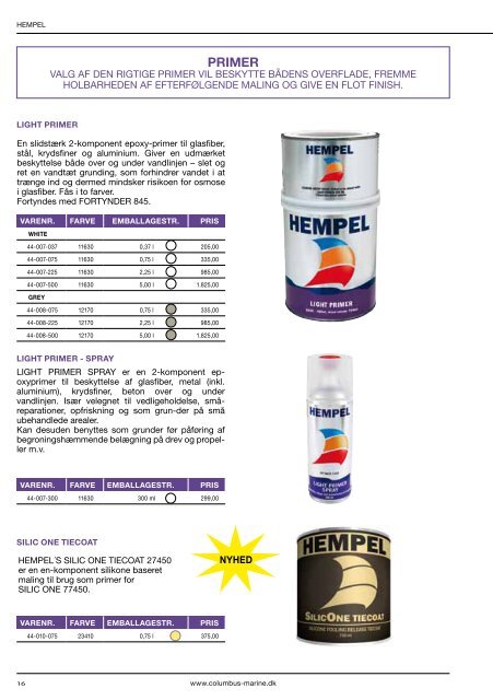 Hempel katalog/prisliste 2013 - Columbus Marine