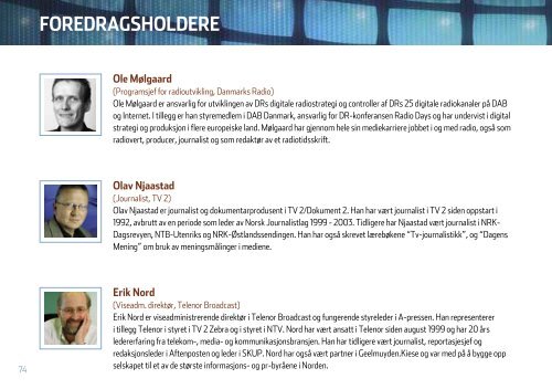 foredragsholdere - Nordiske Mediedager