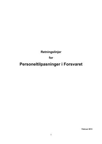 Retningslinjer for Personeltilpasninger i Forsvaret