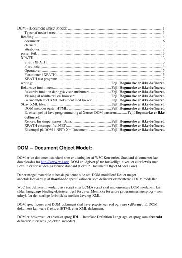 DOM – Document Object Model: