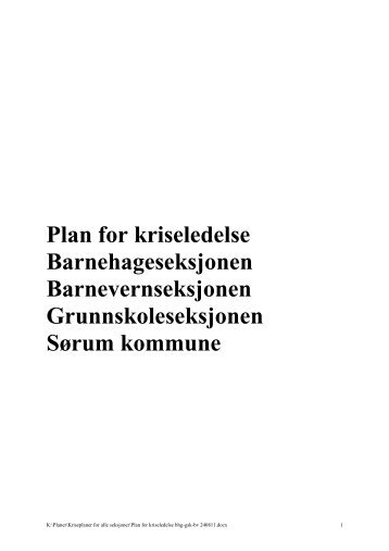 Plan for kriseledelse - Sørum kommune