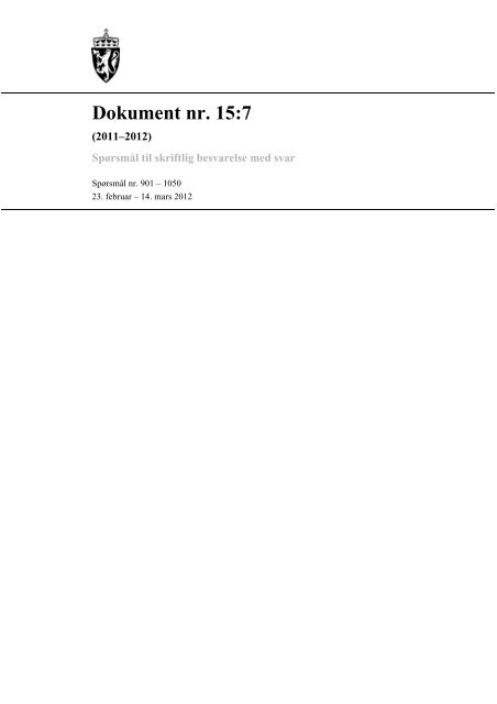 Dokument nr. 15:7 (2011–2012). - Stortinget