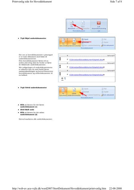 Disposition for kursus i Word 2007