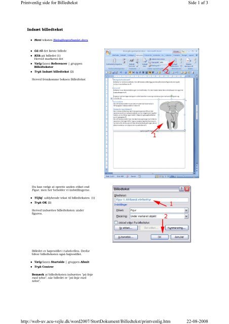 Disposition for kursus i Word 2007