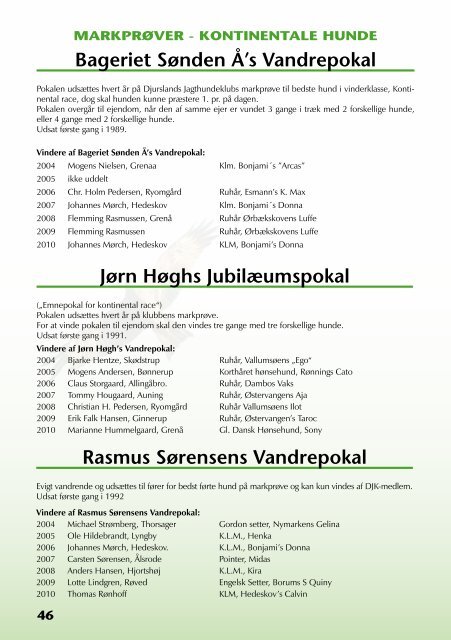 Årsberetning 2010 - Djurslands Jagthundeklub