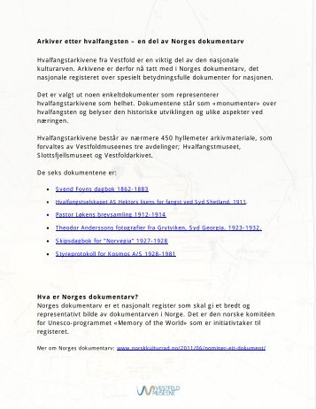 Arkivene etter hvalfangsten – en del av Norges dokumentarv