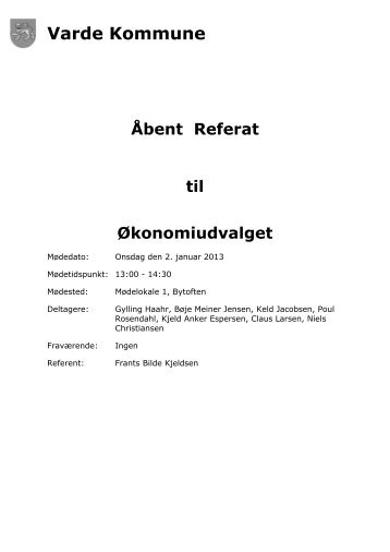 00 Referat med bilag - Varde Kommune