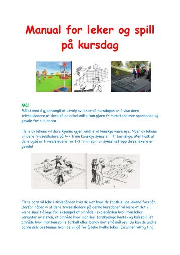 Manual for leker og spill på kursdag - Mobbing.no