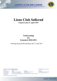 Årsberetning 2010-2011 - Lions Club - Søllerød - Lions Danmark