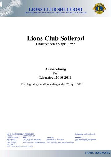 Årsberetning 2010-2011 - Lions Club - Søllerød - Lions Danmark