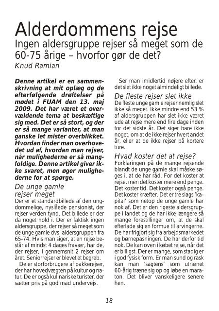 Nyt nr. 2/2009 - Foreningen til Udvikling af Alderdommens Muligheder