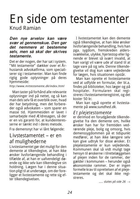 Nyt nr. 2/2009 - Foreningen til Udvikling af Alderdommens Muligheder