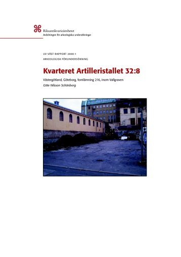 UV Väst Rapport 2000:1 - Riksantikvarieämbetet, avdelningen för ...