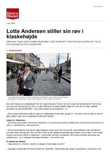 Ekstra Bladet - Lotte Andersen stiller sin røv i klaskehøjde