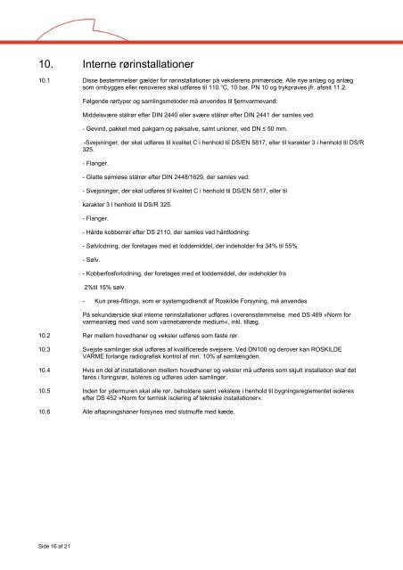 Tekniske bestemmelser for fjernvarmelevering (pdf) - Roskilde ...