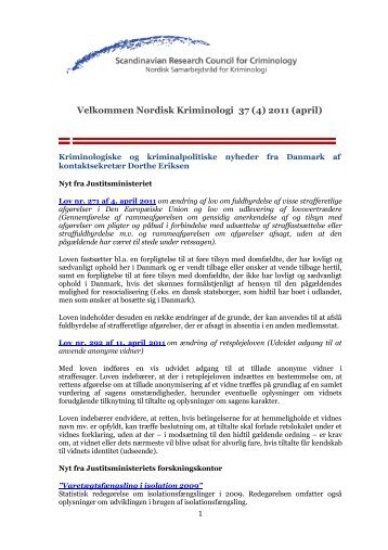 Download Nordisk Kriminologi in.pdf - Scandinavian Research ...
