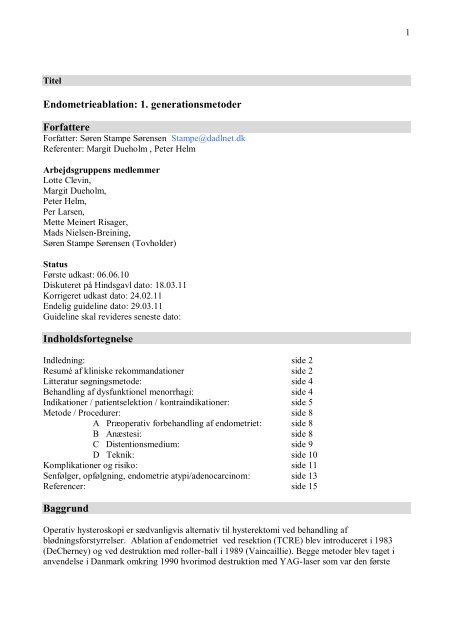 Endometrieablation - DSOG