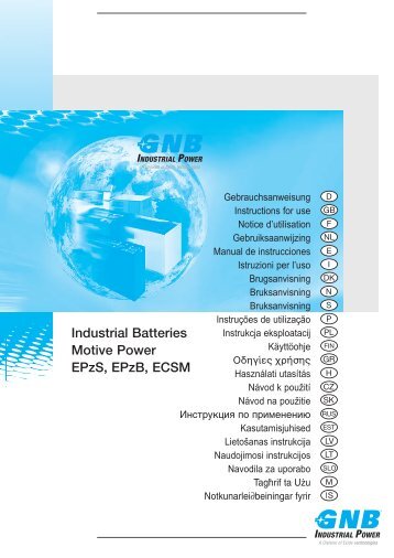 Industrial Batteries Motive Power EPzS, EPzB, ECSM - Baterie DETA
