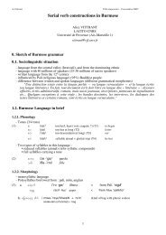 Serial verb constructions in Burmese - DDL - CNRS