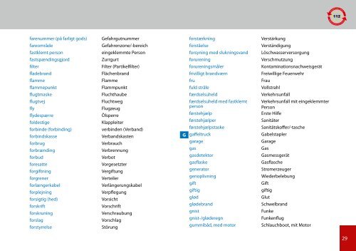 Praxiswörterbuch Feuerwehr Praktisk ordbog for Brandvæsenet