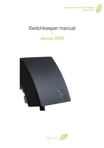 Switchkeeper manual - Electronic Housekeeper