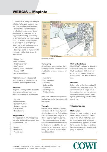 WEBGIS – MapInfo - Cowi