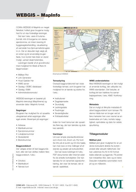 WEBGIS – MapInfo - Cowi