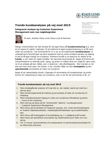 Trends kundeanalyser på vej mod 2015 PDF - Klaus Lund & Partnere