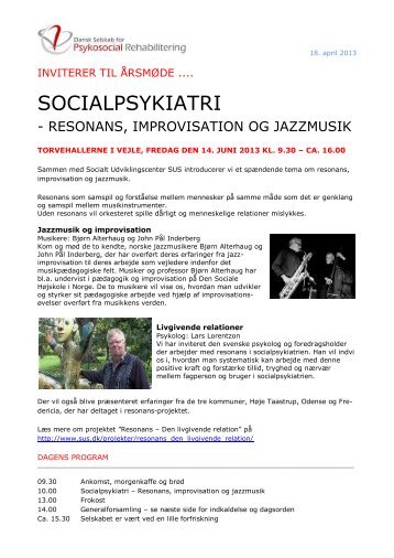 SOCIALPSYKIATRI - Dansk Selskab for Psykosocial Rehabilitering