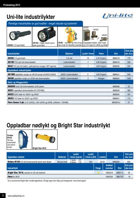 Priskatalog 2013 - Buskerud Brannservice