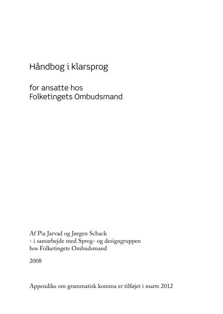 Håndbog i klarsprog.pdf - Dansk Sprognævn
