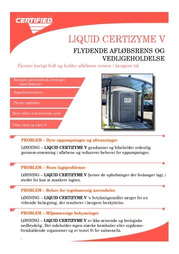 CL E Liquid Certizyme V TS - DK - NCH Europe Inc., Danmark