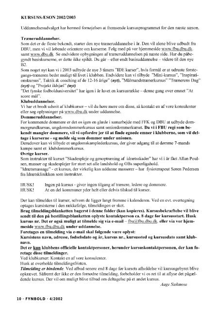 fyns boldspil union · nr. 4 · september 2002 · 9. årgang - DBU Fyn