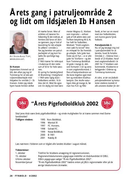 fyns boldspil union · nr. 4 · september 2002 · 9. årgang - DBU Fyn