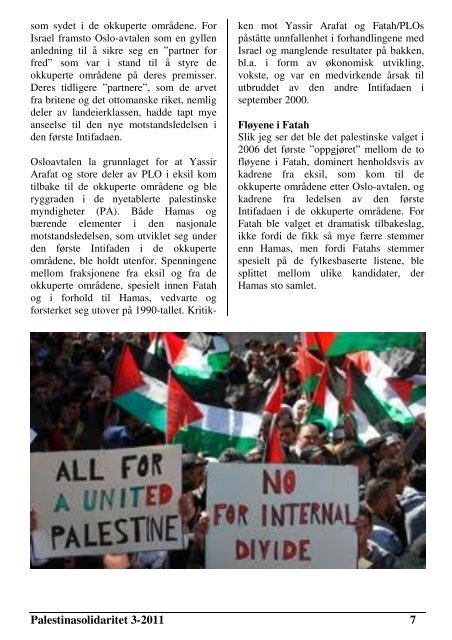 Palestina-solidaritet nr 3, 2011 - Palestinakomiteen