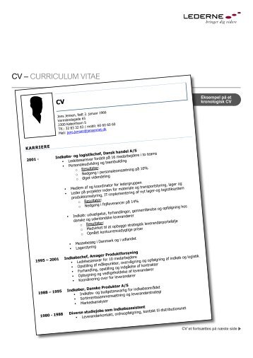 Eksempel på det kronologiske CV (pdf) - StepStone