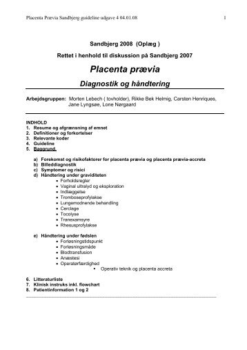 Placenta prævia - DSOG